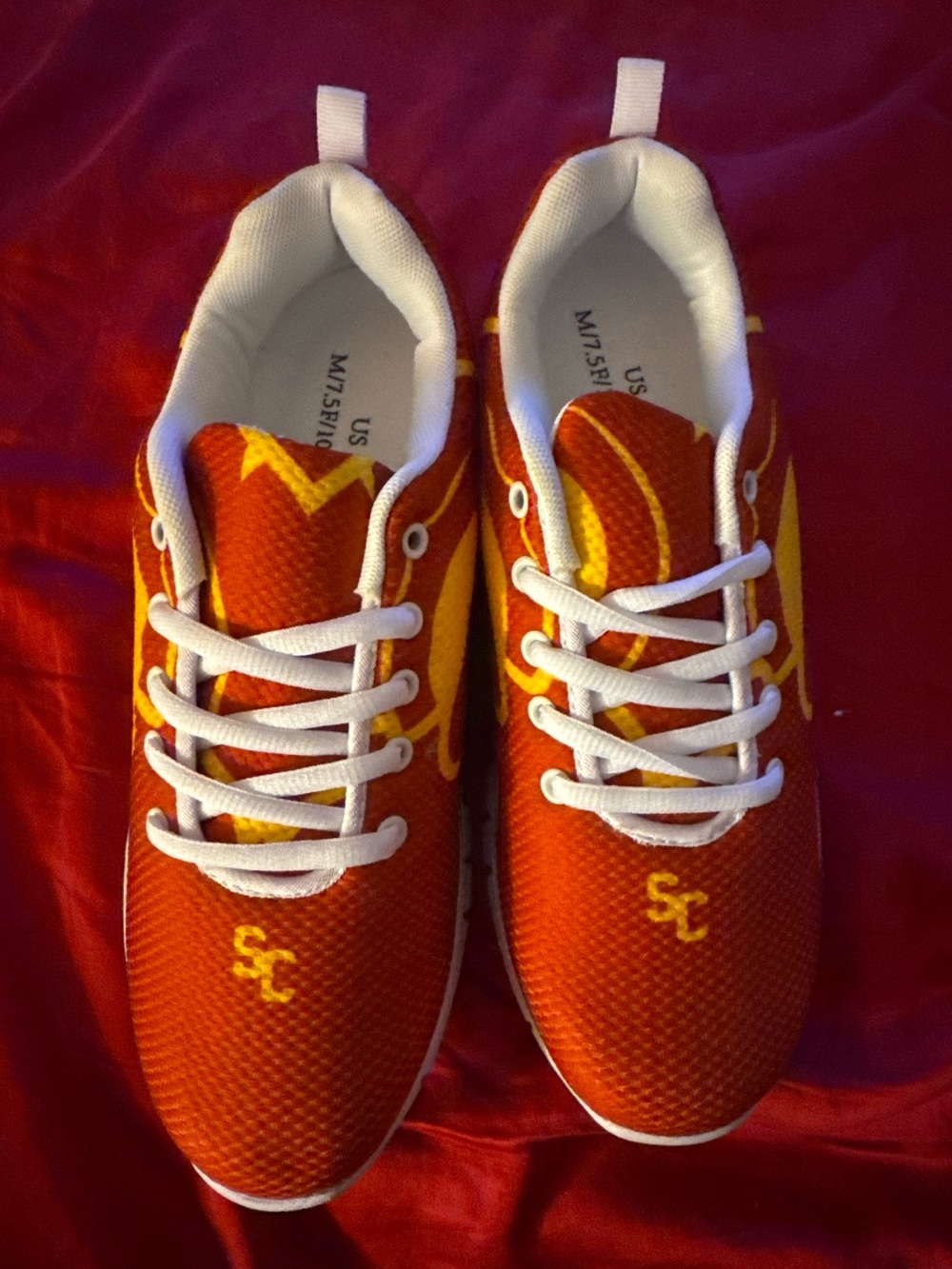 USC Trojans Fan Sneakers NWOT Cardinal Gold Sz US M7.5/W9 EU41